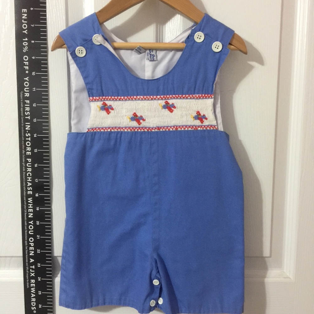 Orient Expressed boy’s romper with smocked top